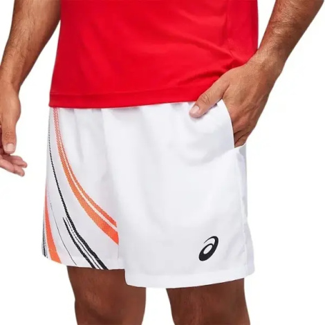 Шорти для тенісу Asics COURT GRAPHIC SHORT біло-оранжево-чорні 2041A175-100