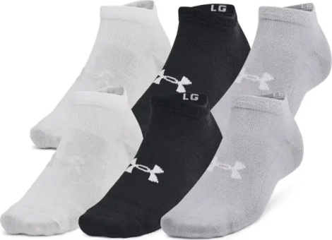 Шкарпетки Under Armour ESSENTIAL UNISEX 6-PACK LOW CUT SOCKS білі, сірі, чорні (6 пар) 1386239-002