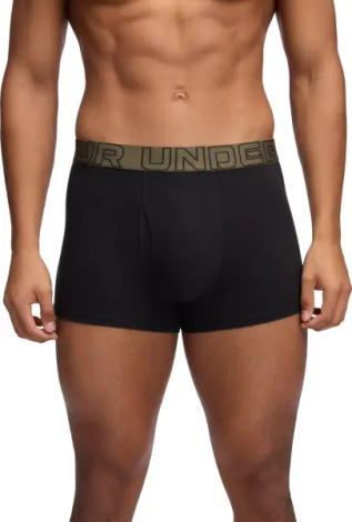 Трусы (боксерки) Under Armour PERFORMANCE COTTON 3IN 3-PACK BOXERJOCK черные, оливковые (3 штуки) 1383891-005