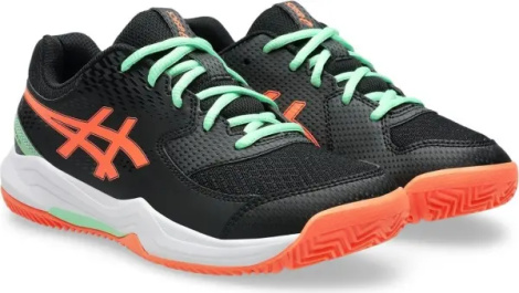 Кросівки тенісні дитячі Asics GEL-DEDICATE 8 PADEL чорно-помаранчево-м'ятні 1044A064-002