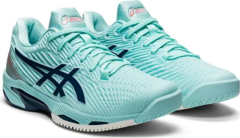 Кроссовки теннисные женские Asics SOLUTION SPEED FF 2 HARDCOURT бирюзово-серебряно-темно-синие 1042A136-403