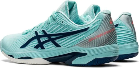 Кроссовки теннисные женские Asics SOLUTION SPEED FF 2 HARDCOURT бирюзово-серебряно-темно-синие 1042A136-403