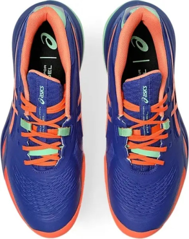 Кросівки тенісні Asics GEL-RESOLUTION X PADEL синьо-помаранчево-м'ятні 1041A492-402