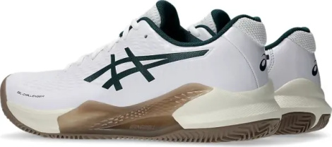 Кроссовки теннисные Asics GEL-CHALLENGER 14 CLAY бело-темно-зелено-коричневые 1041A449-104