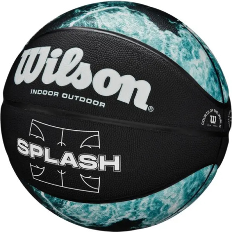 Баскетбольний набір Wilson SPLASH PRO (м'яч і насос у подарунковій коробці) чорно-бірюзово-білий