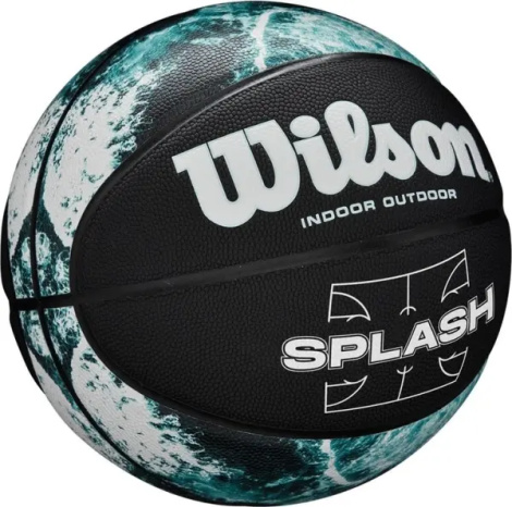 Баскетбольний набір Wilson SPLASH PRO (м'яч і насос у подарунковій коробці) чорно-бірюзово-білий
