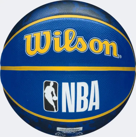 Баскетбольный набор Wilson NBA TEAM TIE-DYE GOLDEN STATE WARRIORS (мяч и насос в подарочной коробке) сине-желтый