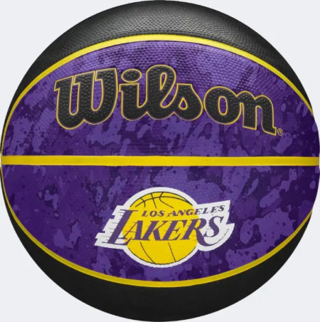 Баскетбольний набір Wilson NBA TEAM TIE-DYE LOS ANGELES LAKERS (м'яч і насос у подарунковій коробці) фіолетово-жовто-чорний