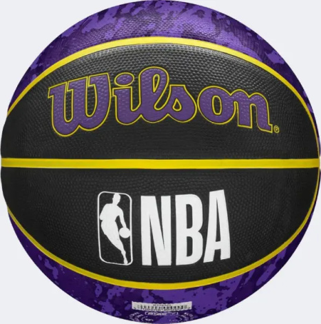 Баскетбольний набір Wilson NBA TEAM TIE-DYE LOS ANGELES LAKERS (м'яч і насос у подарунковій коробці) фіолетово-жовто-чорний