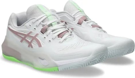 Кроссовки теннисные женские Asics GEL-RESOLUTION X CLAY бело-светло-розово-салатовые 1042A277-104