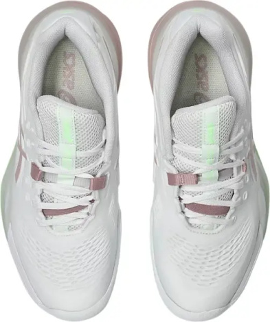 Кроссовки теннисные женские Asics GEL-RESOLUTION X CLAY бело-светло-розово-салатовые 1042A277-104