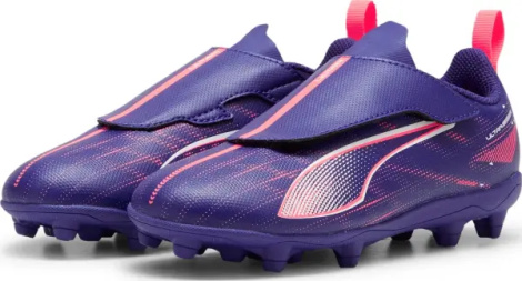 Бутсы детские Puma ULTRA 5 PLAY FG/AG V JR фиолетово-розовые 107914-01