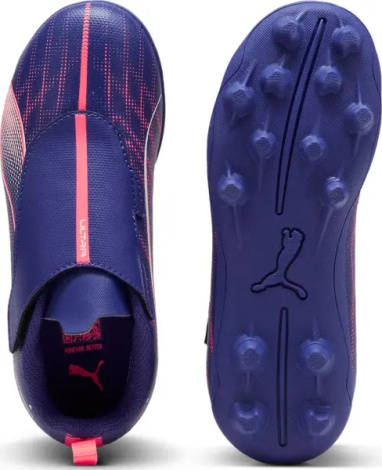 Бутсы детские Puma ULTRA 5 PLAY FG/AG V JR фиолетово-розовые 107914-01