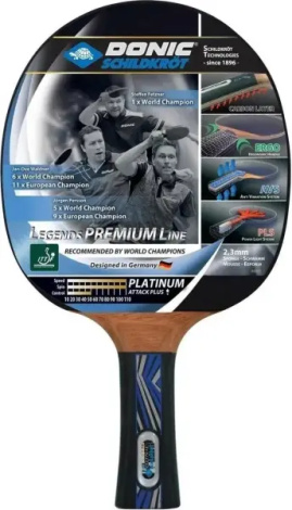 Ракетка для настольного тенниса Donic LEGENDS PLATINUM черная 754432