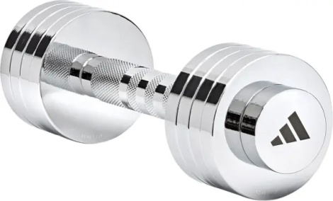 Гантель набірна Adidas ADJUSTABLE CHROME DUMBBELL срібна (5,0 кг) ADWT-11400