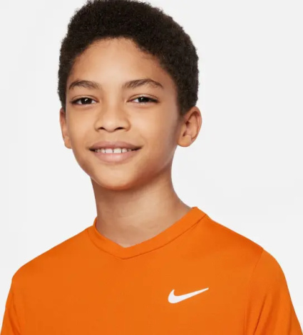 Футболка для тенниса подростковая Nike COURT DRI-FIT VICTORY оранжевая CV7565-834