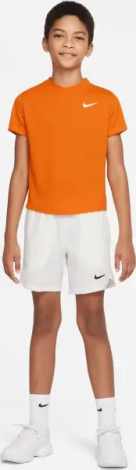 Футболка для тенниса подростковая Nike COURT DRI-FIT VICTORY оранжевая CV7565-834