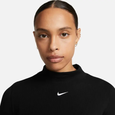 Світшот жіночий Nike SPORTSWEAR ESSENTIAL RIBBED MOCK-NECK чорний DV7880-010