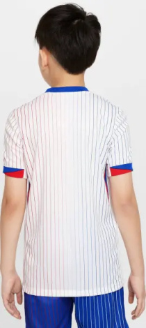 Футболка сборной Франции подростковая Nike FFF DRI-FIT REPLICA 2024-2025 выездная бело-сине-красная FJ4369-100