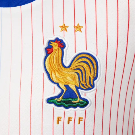 Футболка сборной Франции подростковая Nike FFF DRI-FIT REPLICA 2024-2025 выездная бело-сине-красная FJ4369-100