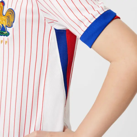 Футболка сборной Франции подростковая Nike FFF DRI-FIT REPLICA 2024-2025 выездная бело-сине-красная FJ4369-100