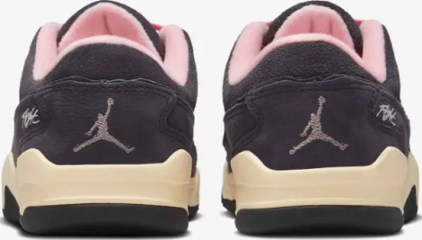 Кросівки підліткові Nike FLIGHT COURT (GS) темно-сіро-світло-рожеві HF3333-012