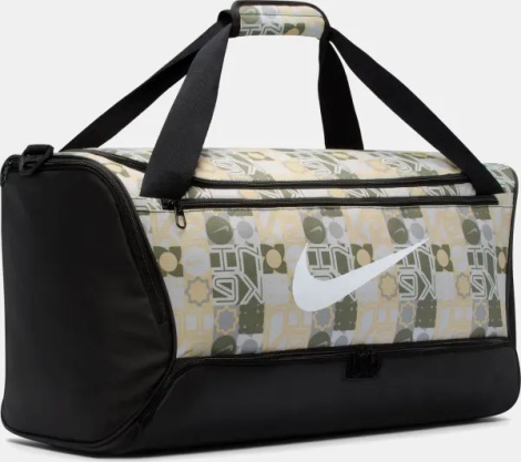 Сумка спортивна Nike BRASILIA TRAINING DUFFEL BAG MEDIUM 60L зелено-бежево-чорна IH7846-101