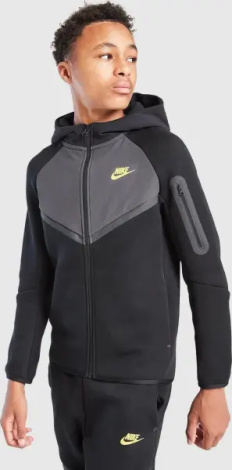 Спортивний костюм підлітковий Nike SPORTSWEAR TECH FLEECE чорно-темно-сіро-жовтий IO1285-010__IO1286-010