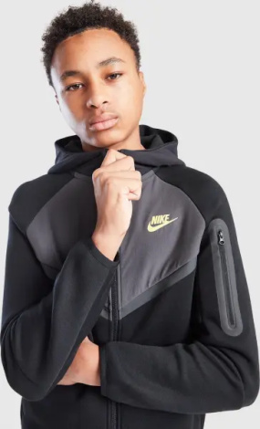 Спортивний костюм підлітковий Nike SPORTSWEAR TECH FLEECE чорно-темно-сіро-жовтий IO1285-010__IO1286-010