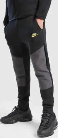 Спортивний костюм підлітковий Nike SPORTSWEAR TECH FLEECE чорно-темно-сіро-жовтий IO1285-010__IO1286-010