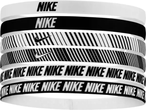 Пов'язки на голову Nike FLEX CLASSIC HEADBANDS 6PK білі, чорні (6 штук) N.101.1930.189.OS