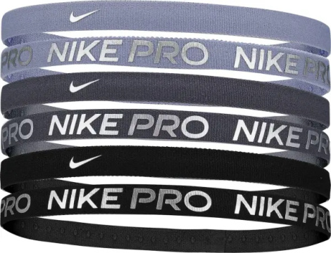 Пов'язки на голову Nike FLEX CLASSIC HEADBANDS 6PK сірі, чорні (6 штук) N.101.4434.509.OS
