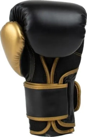 Перчатки боксерские Everlast POWERLOCK 2R TRAINING GLOVES черно-золотые (14 унций) P00002664