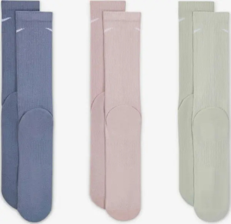 Носки Nike EVERYDAY PLUS CUSHIONED 3PR серые, бежевые, светло-зеленые (3 пары) SX6888-933