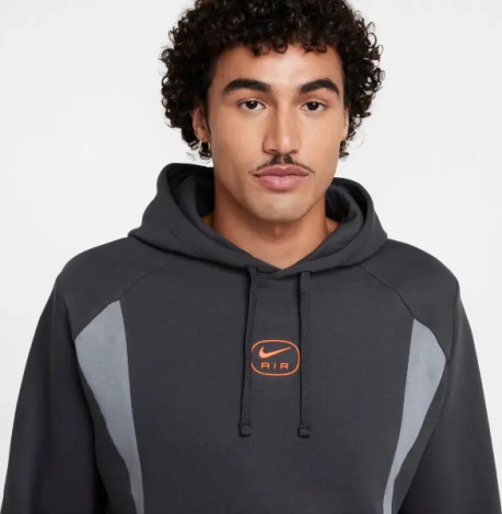 Худі Nike AIR PULLOVER HOODIE темно-сіро-помаранчеве HM0175-061