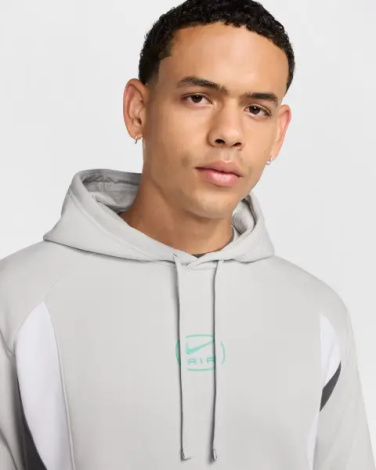 Худи Nike AIR PULLOVER HOODIE серо-бело-темно-серое HM0175-025
