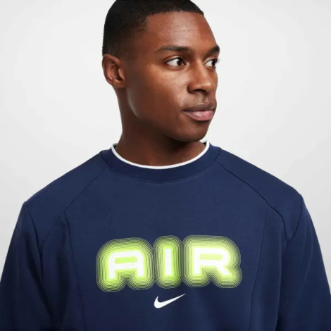 Свитшот Nike AIR темно-сине-лаймовый HM0177-410