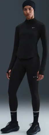 Реглан для бега женский Nike TEMPO SWOOSH RUN DRI-FIT 1/4-ZIP черный HV2842-010