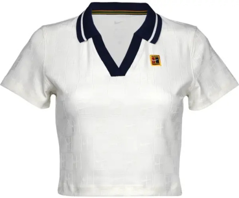 Поло для тенісу жіноче Nike NIKECOURT COLLECTION DRI-FIT CROPPED кремово-темно-синє IB0772-133