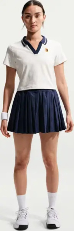 Поло для тенісу жіноче Nike NIKECOURT COLLECTION DRI-FIT CROPPED кремово-темно-синє IB0772-133