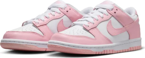 Кроссовки подростковые Nike DUNK LOW (GS) розово-белые FB9109-125