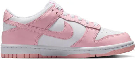 Кроссовки подростковые Nike DUNK LOW (GS) розово-белые FB9109-125