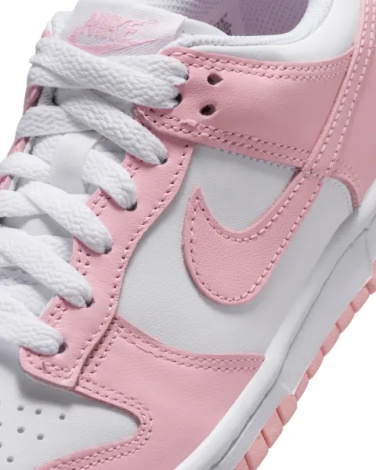 Кроссовки подростковые Nike DUNK LOW (GS) розово-белые FB9109-125