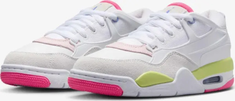 Кросівки підліткові Nike AIR JORDAN 4 RM (GS) біло-рожево-салатові IH0169-100