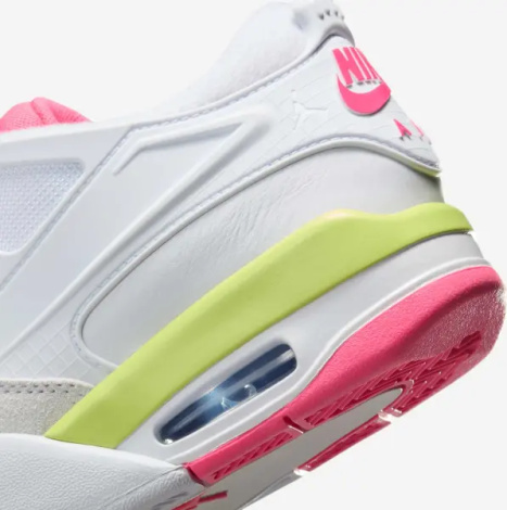 Кросівки підліткові Nike AIR JORDAN 4 RM (GS) біло-рожево-салатові IH0169-100