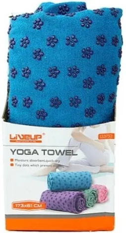 Рушник для йоги LiveUp YOGA TOWEL синій LS3752