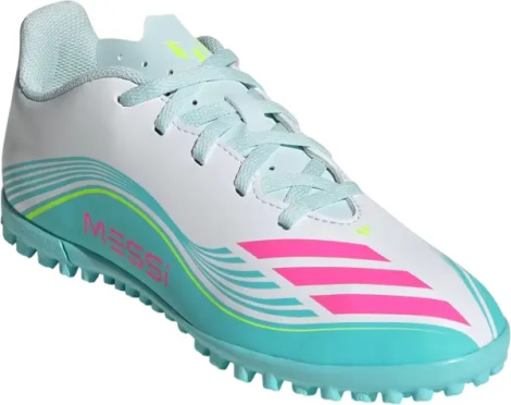 Сороконіжки (шиповки) дитячі Adidas F50 MESSI CLUB TF біло-бірюзово-рожеві JQ0949