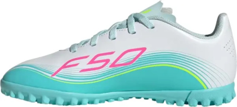 Сороконіжки (шиповки) дитячі Adidas F50 MESSI CLUB TF біло-бірюзово-рожеві JQ0949