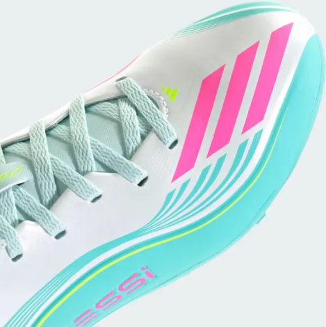 Сороконіжки (шиповки) дитячі Adidas F50 MESSI CLUB TF біло-бірюзово-рожеві JQ0949