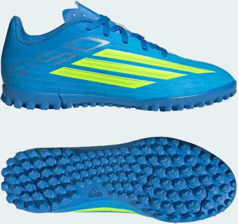 Сороконіжки (шиповки) дитячі Adidas F50 CLUB TF синьо-лимонні JS1491